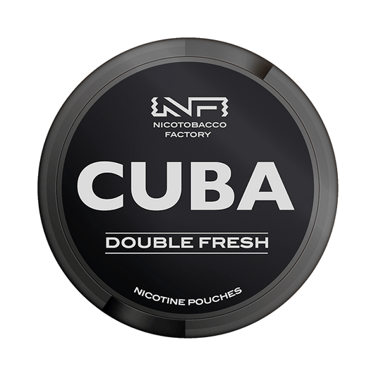 CUBA BLACK Double Fresh nicotine pouches – extra fresh mint flavor can at JetSnus.com