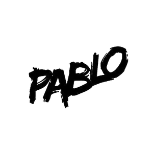 Black graffiti-style 'PABLO' text on a white background