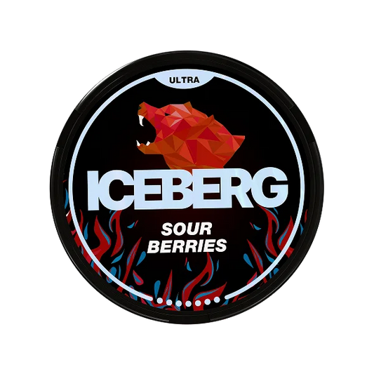 iceberg sour berries 70mg snus can with sour berry design