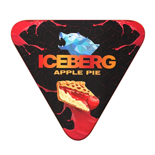 ICEBERG Pie Can Apple 50mg 2D front view with sweet apple dessert artwork on metal pie-shaped nicotine pouch can — Buy on JETSNUS.com