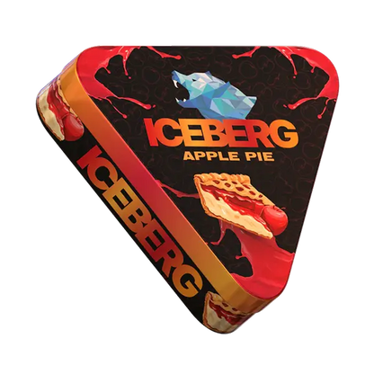 3D side view of ICEBERG Pie Can Apple 50mg highlighting rounded pie-style metal body and limited edition apple theme — Buy on JETSNUS.com