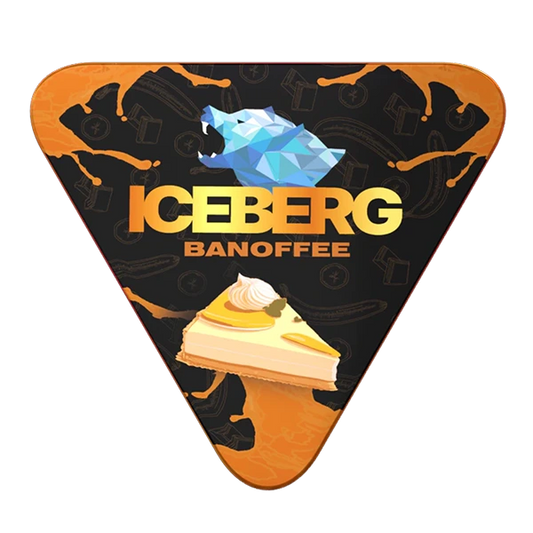 ICEBERG Pie Can Banoffee 50mg limited edition metal pie-shaped can, front view with dessert-inspired design on white background, buy on jetsnus.com