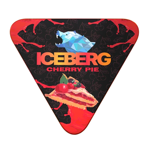 ICEBERG Pie Can Cherry 50mg limited edition metal pie-shaped can, front view with cherry dessert-inspired design on white background