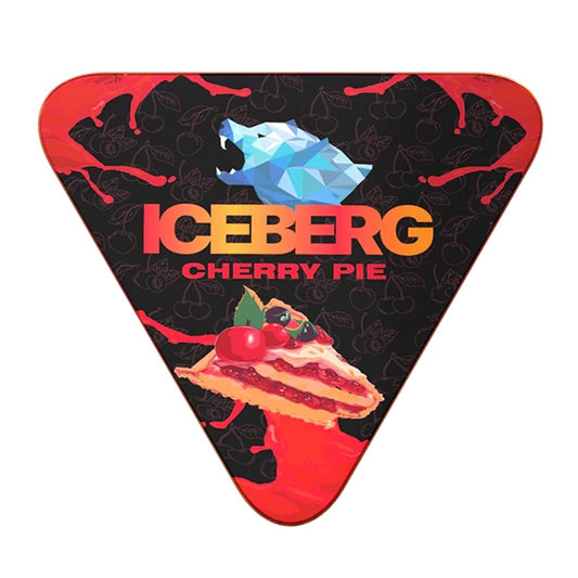 ICEBERG Pie Can Cherry 50mg limited edition metal pie-shaped can, front view with cherry dessert-inspired design on white background