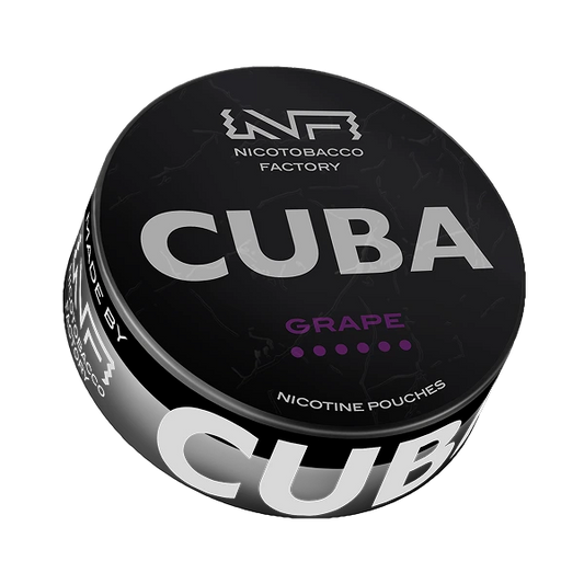 CUBA BLACK Grape nicotine pouches can – sweet grape flavor CUBA BLACK at JetSnus.com
