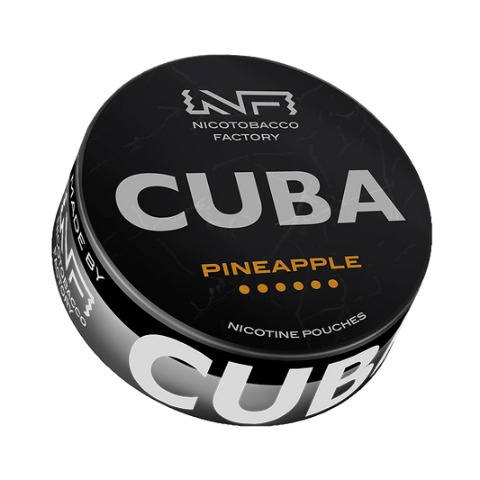 CUBA BLACK Pineapple nicotine pouches can – tropical pineapple flavor at JetSnus.com