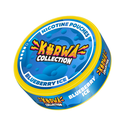 KURWA Blueberry Ice 12mg nicotine pouches can with sweet icy blueberry flavor