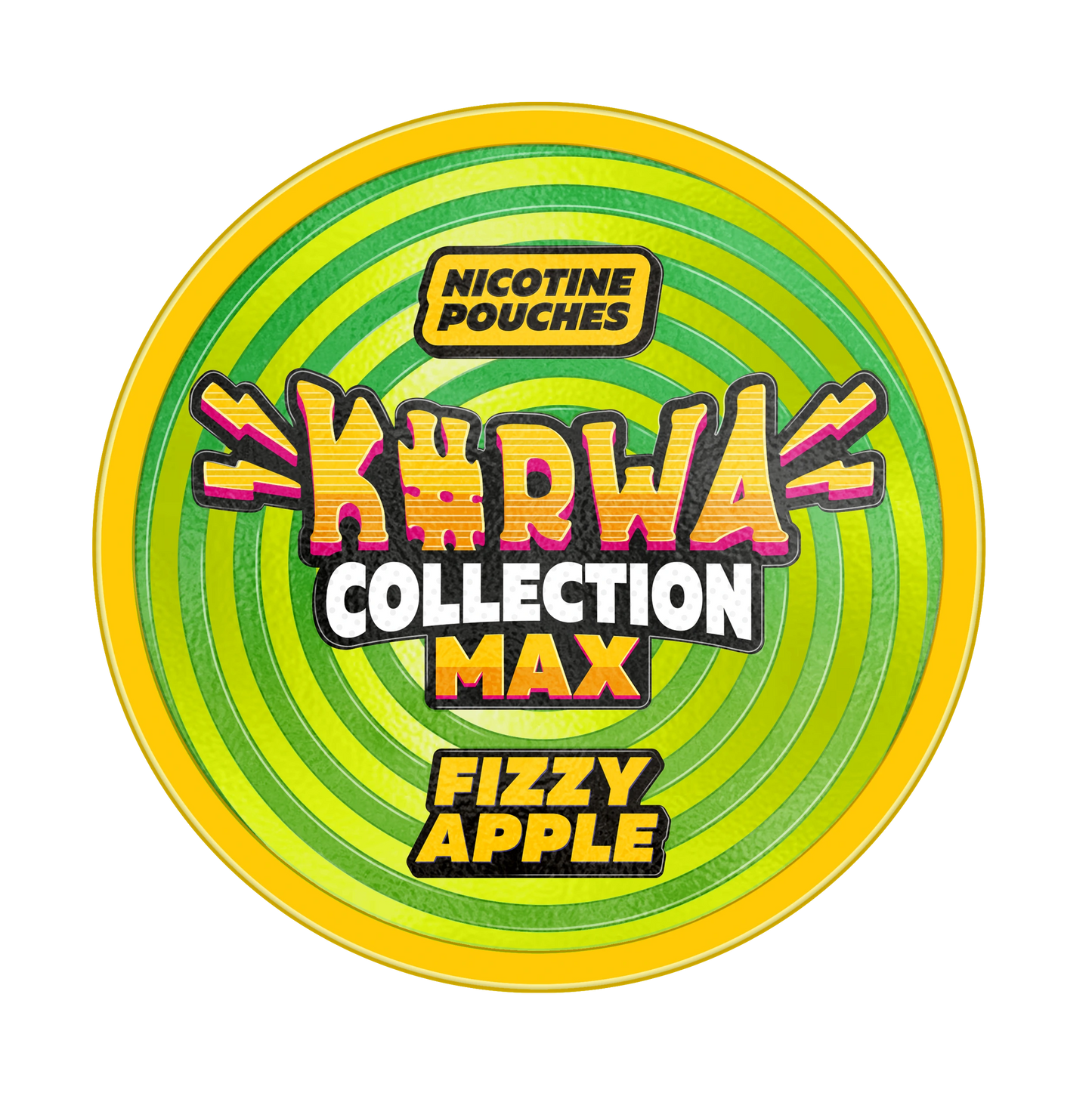 KURWA MAX Fizzy Apple nicotine pouches product can at JetSnus