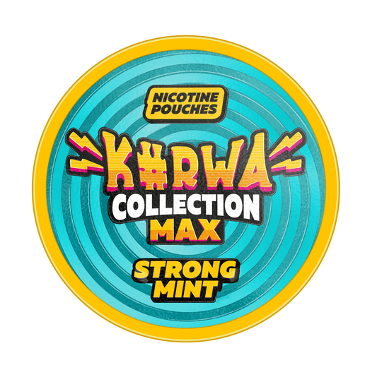 KURWA MAX Strong Mint 43mg extra strong tobacco-free mint nicotine pouches