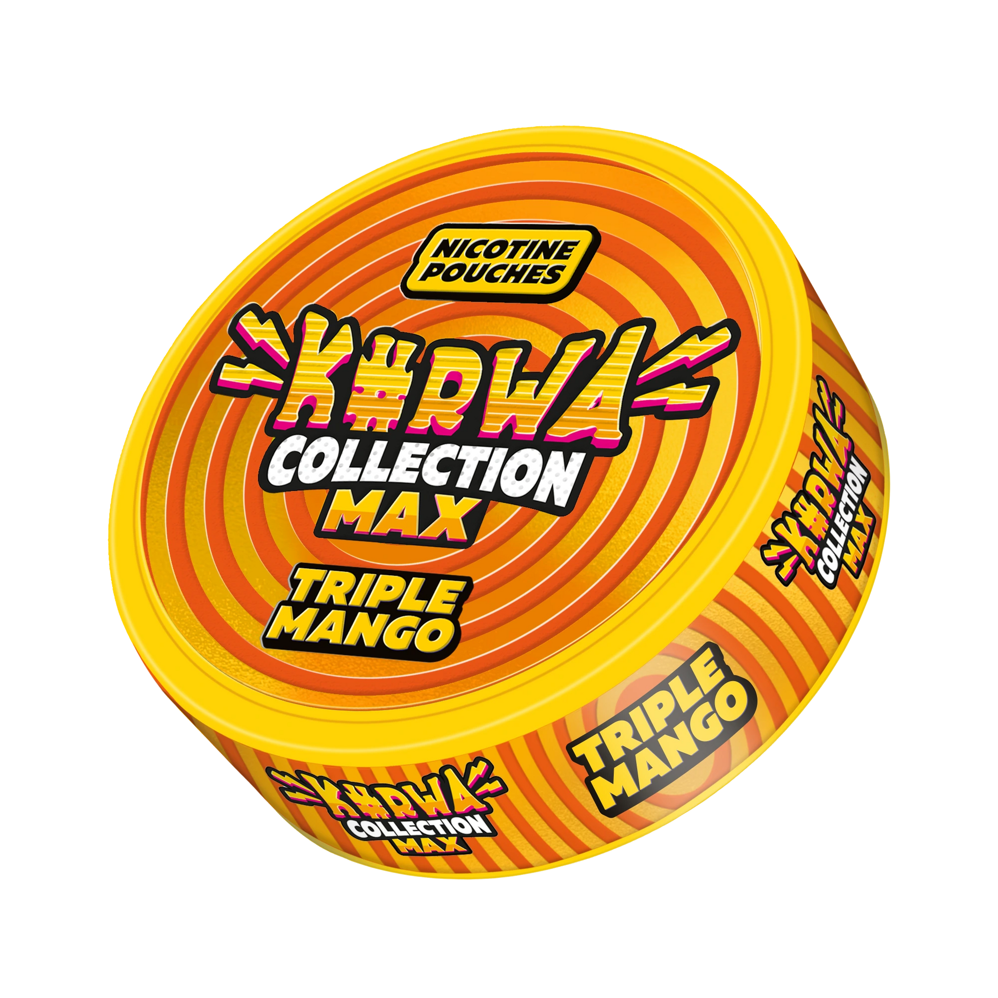 KURWA MAX Triple Mango 43mg nicotine pouches can with sweet tropical mango flavor