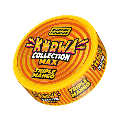 KURWA MAX Triple Mango 43mg nicotine pouches can with sweet tropical mango flavor