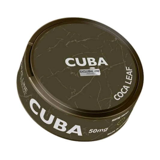 Cuba cocoa leaf product packaging on a white background, Buy on JetSnus.com