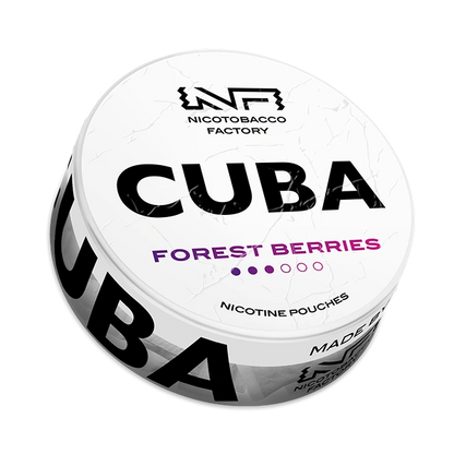 CUBA White Forest Berries nicotine pouches 16 mg/g – mixed berry flavor can JetSnus.com