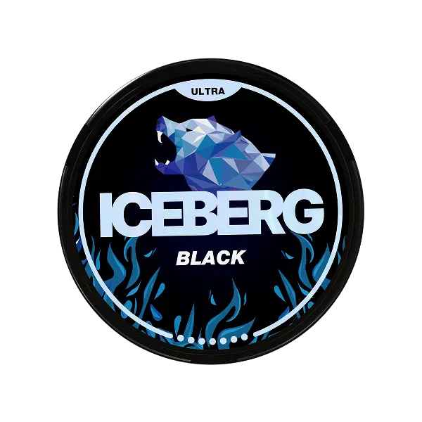 ICEBERG Black 70mg extra strong nicotine pouch can front view
