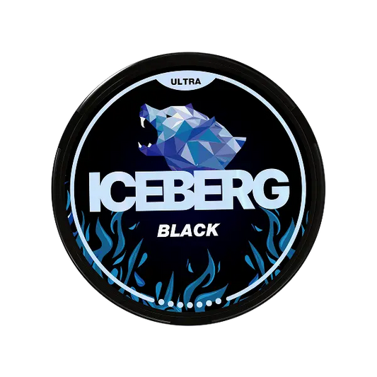 ICEBERG Black 70mg extra strong nicotine pouch can front view