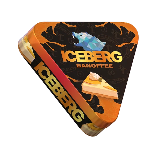 ICEBERG Pie Can Banoffee 50mg limited edition metal pie-shaped can, front view with dessert-inspired design on white background