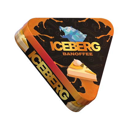 ICEBERG Pie Can Banoffee 50mg limited edition metal pie-shaped can, front view with dessert-inspired design on white background