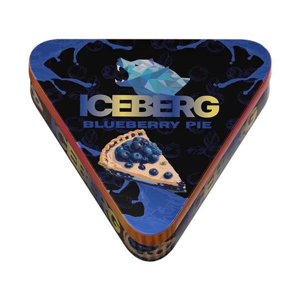 ICEBERG Pie Can Blueberry 50mg limited edition metal pie-shaped can, front view with blueberry dessert-inspired design on white background