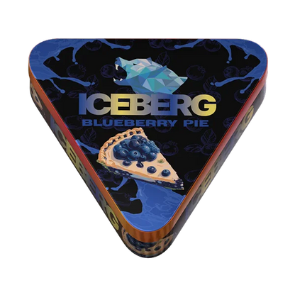 ICEBERG Pie Can Blueberry 50mg limited edition metal pie-shaped can, front view with blueberry dessert-inspired design on white background