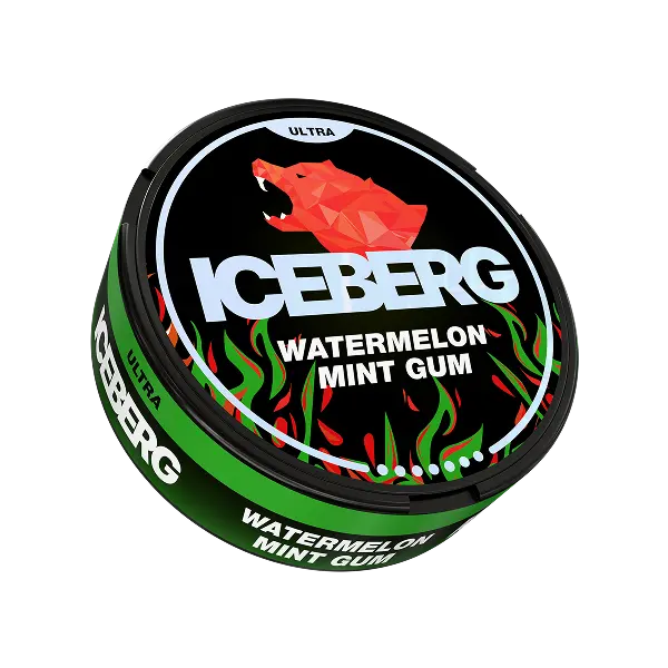 iceberg watermelon mint gum 70mg nicotine pouch can with fresh flavour design