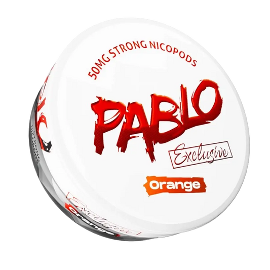 Pablo Exclusive Orange 50mg nicotine pouches – strong citrus orange flavor nicopods can available at JetSnus.com