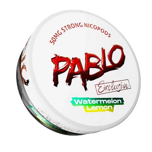 Pablo Exclusive Watermelon Lemon nicotine pouches 50 mg strong flavor can available at JetSnus.com